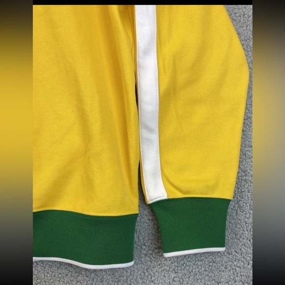 Nike Yellow and Green Bomber Jacket with Ribbed Cuffs Vintage - Picture 8 of 9